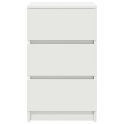 Нощно шкафче с 3 чекмеджета, бели, 39x35x65 см