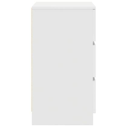 Нощно шкафче с 3 чекмеджета, бели, 39x35x65 см