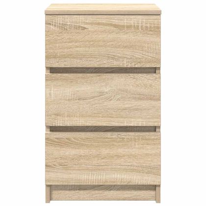 Нощно шкафче с 3 чекмеджета, дъб сонома, 39x35x65 см