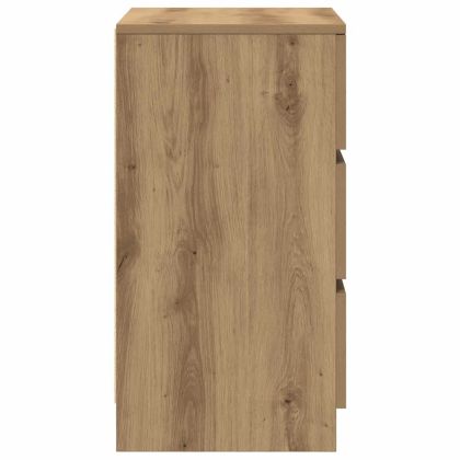 Нощно шкафче с 3 чекмеджета, дъб артизан, 39x35x65 см