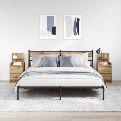 Нощни шкафчета с 2 чекмеджета 2 бр., дъб артизан 38x34x80 см