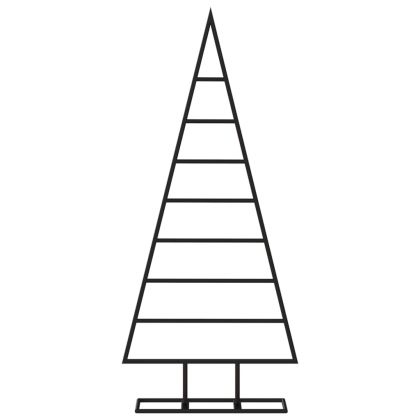 Метална коледна елха за декорация черна 125 см
