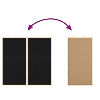 Дъска за писане Черно 80 x 1.4 x 80 см Борово дърво масив