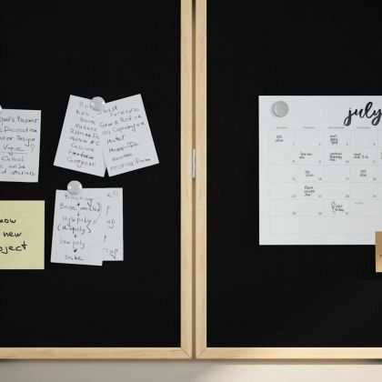 Дъска за писане Черно 100 x 1.4 x 100 см Борово дърво масив