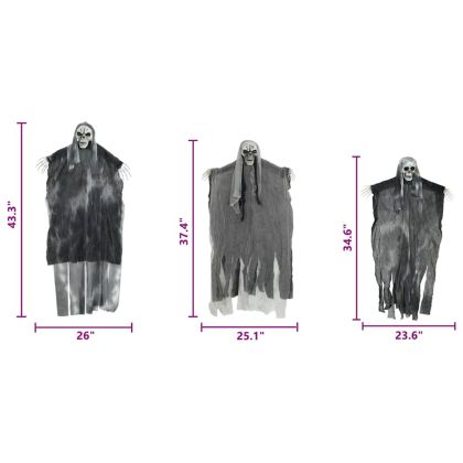 Висящ призрак за Хелоуин 3 pcs Черно 66 x 110 см Полиестер