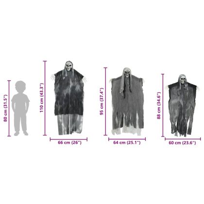 Висящ призрак за Хелоуин 3 pcs Черно 66 x 110 см Полиестер