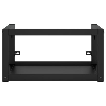 Рамка за мивка за баня с вграден умивалник, черна, желязна