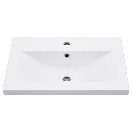 Рамка за мивка за баня с вграден умивалник, черна, желязна