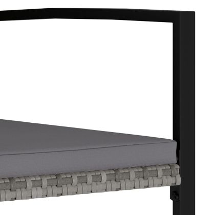 Градински трапезни столове, 2 бр, полиратан, сиви