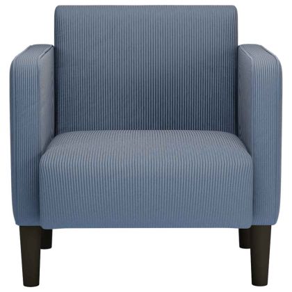 Разтегателен диван с подлакътници син 54 см велурена тъкан