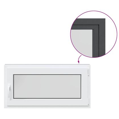 Прозорец за мазе "RISOR" 100x50 см Отварящо-отваряем DIN десен антрацит