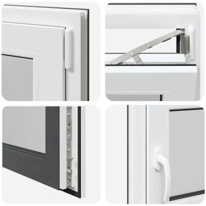 Прозорец за мазе "RISOR" 100x50 см Отварящо-отваряем DIN десен антрацит