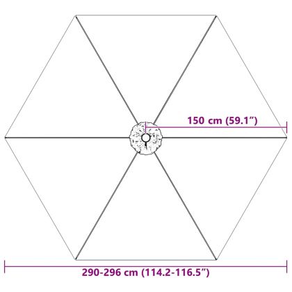 Резервно покривало за градински чадър, пясъчнобял, 300 см
