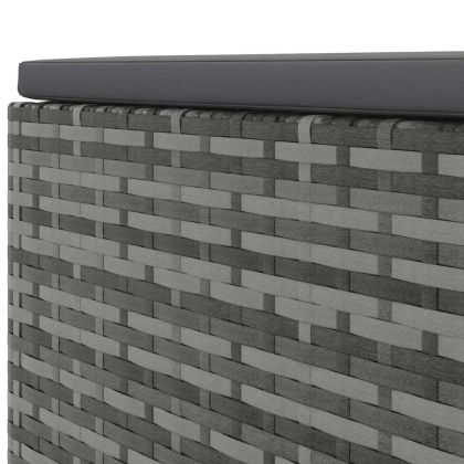 Градински лаундж комплект с възглавници 5 части сив полиратан