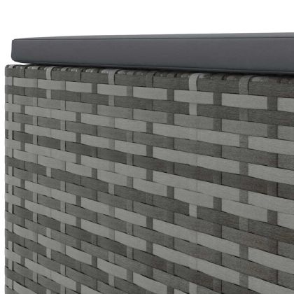 Градински комплект с възглавници, 6 части, полиратан, сив