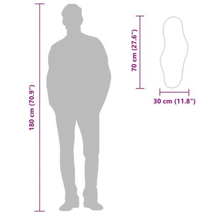 Стенно огледало сребро 70x30 см