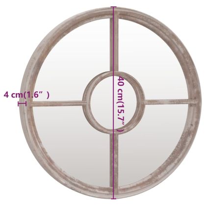 Градинско огледало пясъчно 40x4 см желязо кръгло за открито