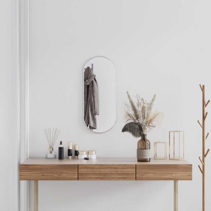 Стенно огледало сребро 70x30 см овално