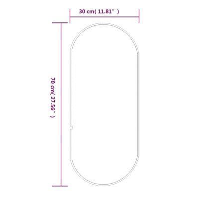 Стенно огледало сребро 70x30 см овално