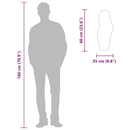 Стенно огледало сребро 60x25 см