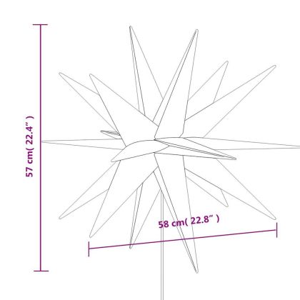 Коледна лампа със заземяващ шип, LED, сгъваема, бяла, 57 см