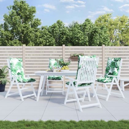 Възглавници за столове с облегалка 4 бр на листа Оксфорд плат