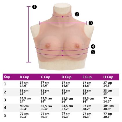 Силиконов нагръдник, естествен, D чашка