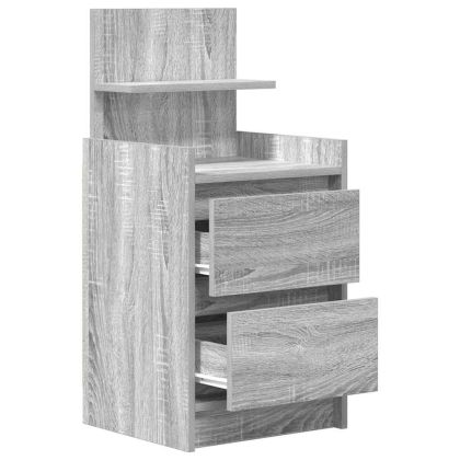 Нощно шкафче с 2 чекмеджета, сив сонома, 38x34x80 см