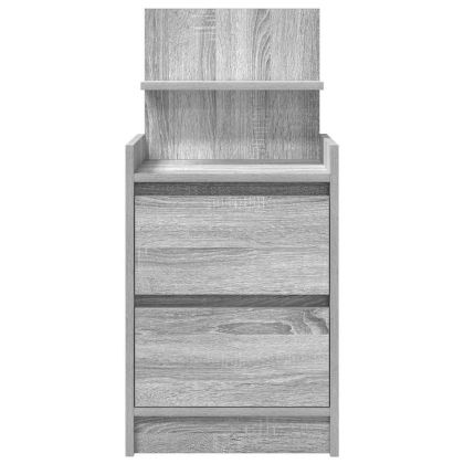 Нощно шкафче с 2 чекмеджета, сив сонома, 38x34x80 см