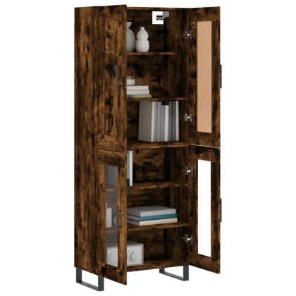 Висок шкаф, опушен дъб, 69,5x34x180 см, инженерно дърво