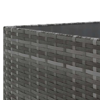 Градински комплект с възглавници, 8 части, полиратан, сив