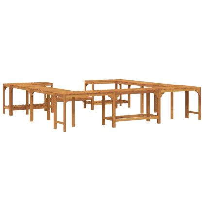 Квадратна Открита Вана Ограждение Кафяво 250 x 250 cm