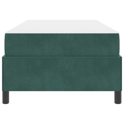 Рамка за легло с матрак Тъмен зелен 90 x 200 cm текстил