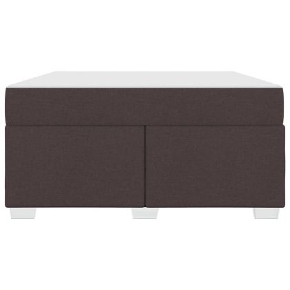 Рамка за легло с матрак Тъмен кафяв 160 x 200 cm текстил