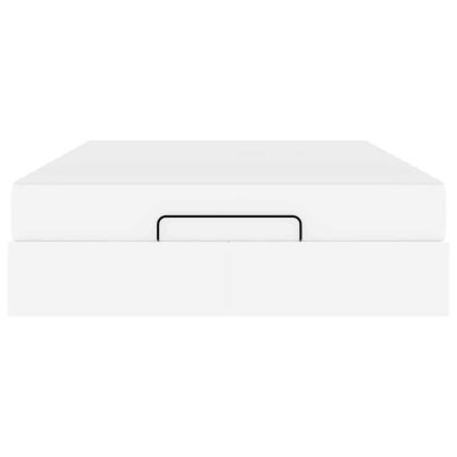 Рамка за легло с матрак Чисто бяло 140 x 200 cm Изкуствена кожа