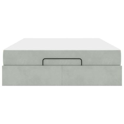 Рамка за легло с матрак Светлосиво 140 x 200 cm Кадифе