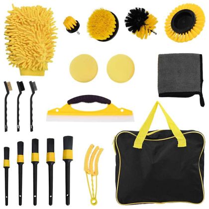 Комплект четки за почистване на автомобил 19 бр. Многоцветен na