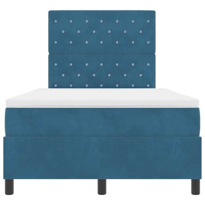 Легло с пружинирана основа Тъмен син 120 x 190 cm текстил