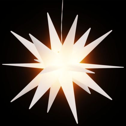 Коледна лампа с LED, сгъваема, бяла, 43 см