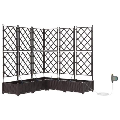 Градински саксии Кафяво 120 x 120 x 126 см Стомана