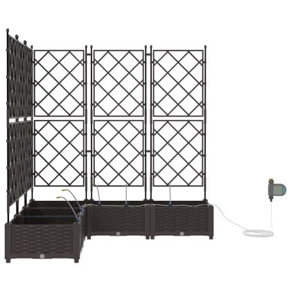 Градински саксии Кафяво 120 x 120 x 126 см Стомана