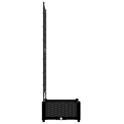 Градинска саксия с решетка Черно 40 x 40 x 125.5 см ПП