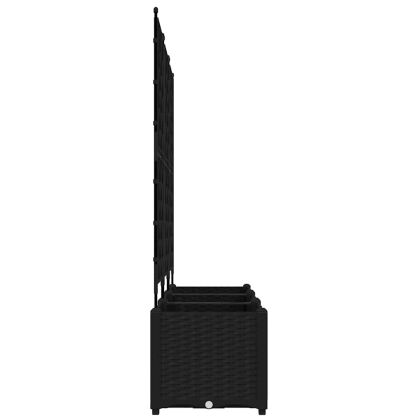 Градинска саксия с решетка 3 pcs Черно 120 x 40 x 143 см ПП