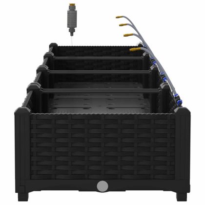 Градински саксии Черно 160 x 40 x 22 см Стомана