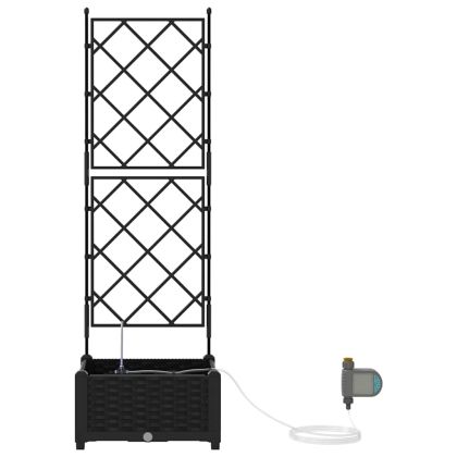 Градински саксии Черно 40 x 40 x 126 см Стомана