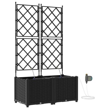 Градински саксии Черно 80 x 40 x 142 cm Стомана