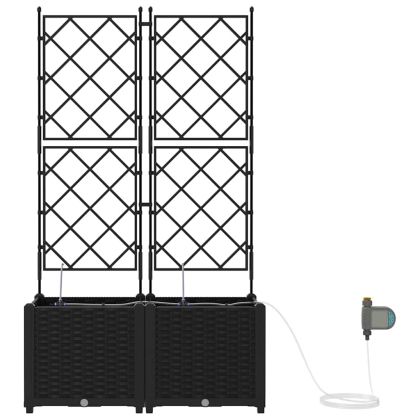 Градински саксии Черно 80 x 40 x 142 cm Стомана