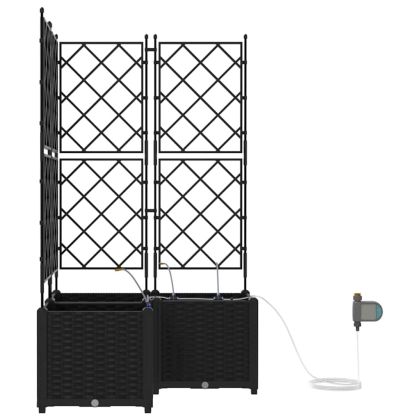 Градински саксии Черно 80 x 80 x 142 см Стомана