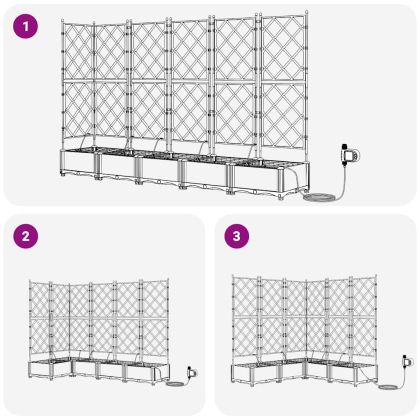 Градински саксии Черно 120 x 120 x 126 см Стомана