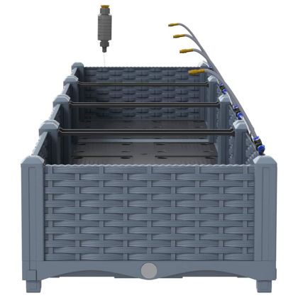 Градински саксии Светлосиво 160 x 40 x 22 см Стомана